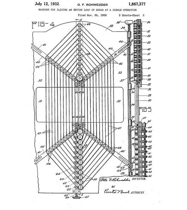 industrial, con cuchillas que subían y bajaban. Esta es la patente que le otorgaron en 1932.