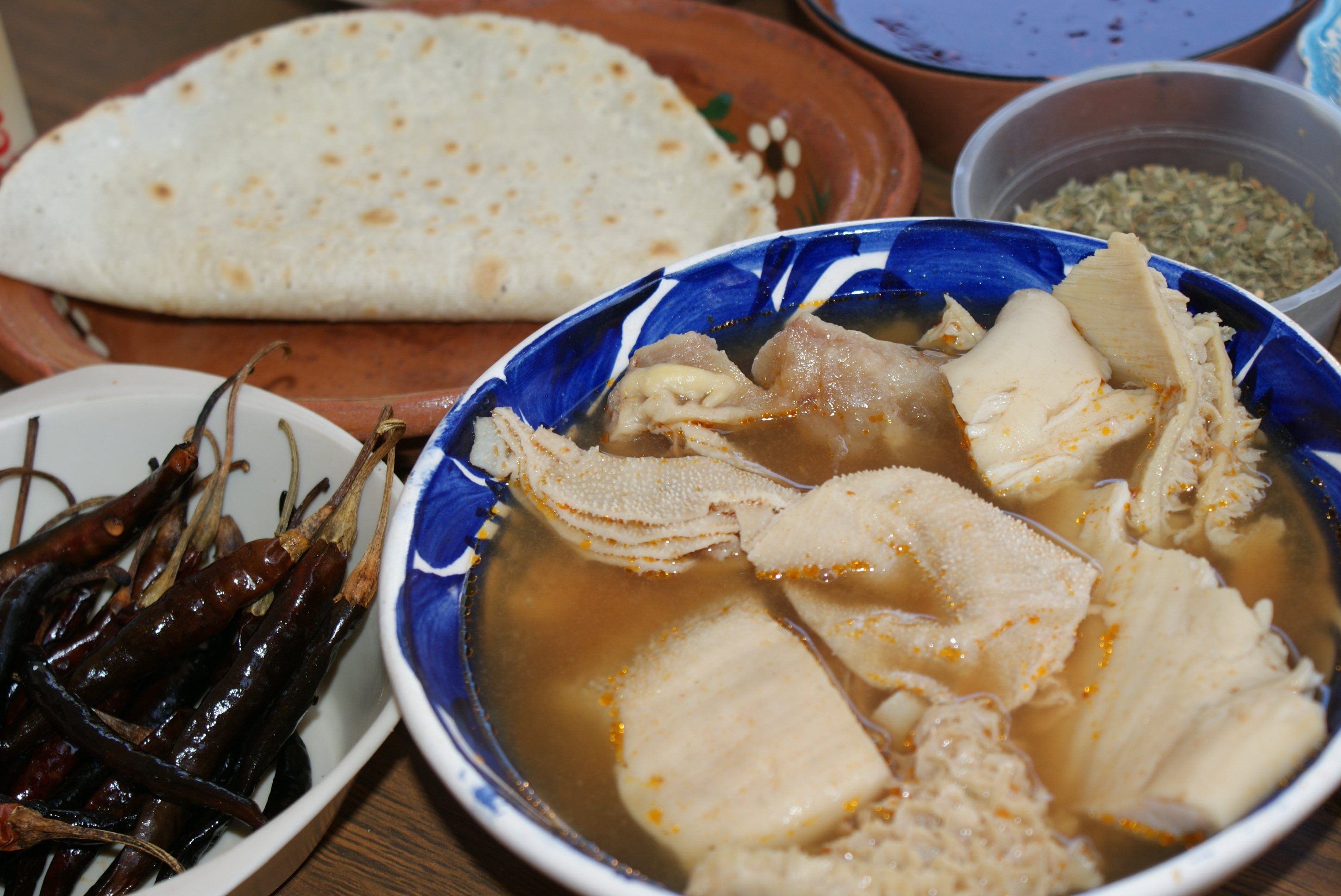 Pancita o menudo, comida de Jalisco.