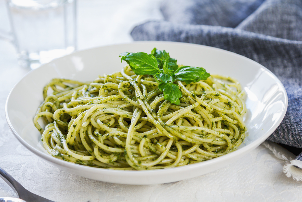 Espagueti verde de cilantro