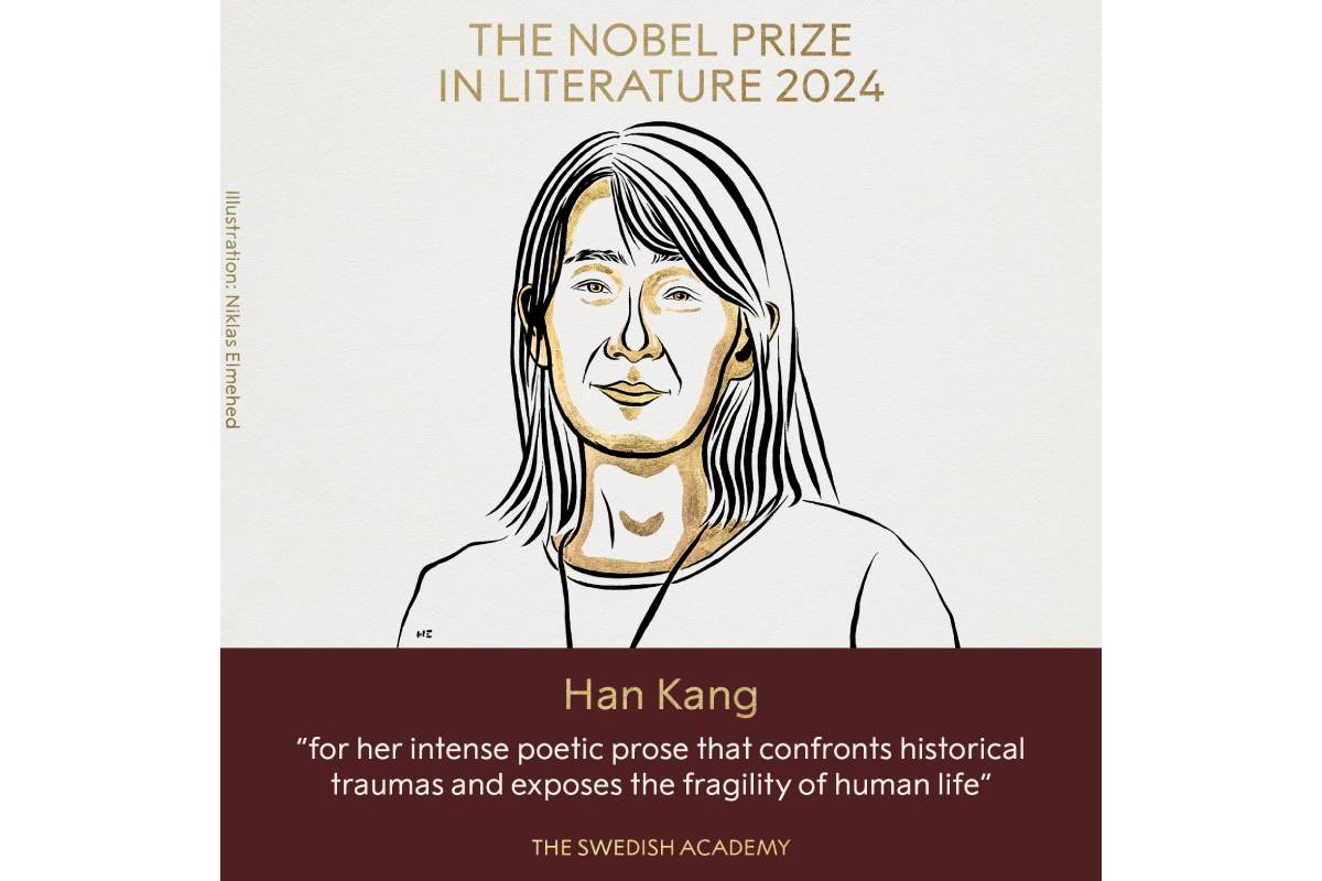 Han Kang, recibió el premio Nobel de Literatura de la Academia Sueca este 2024.