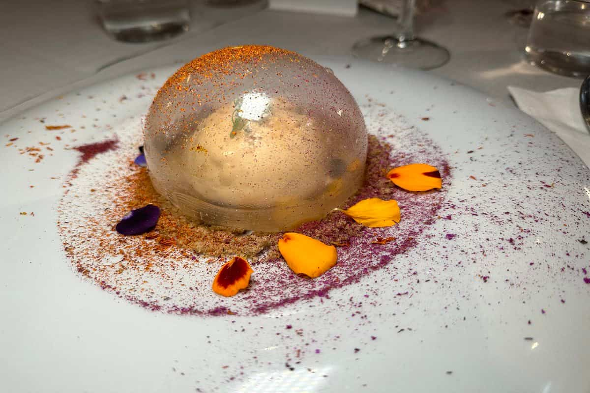 Mousse de dulce de calabaza en el restaurante Los Danzantes