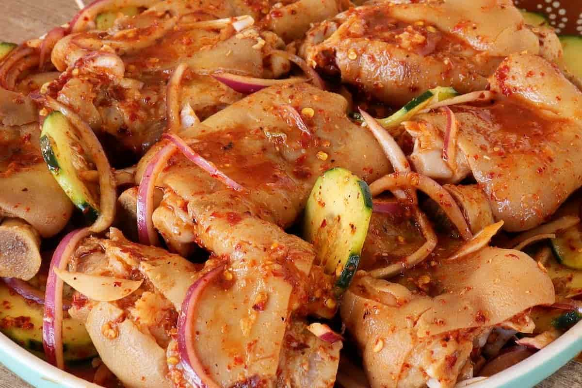 Receta de patitas de puerco en aguachile